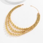 Colar feminino vintage com clavícula grossa, várias camadas, colar gargantilha (dourado), one size, Metal, Sem Pedra Preciosa - Imagem 6