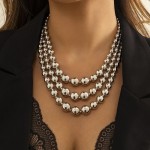 Colar feminino vintage com clavícula grossa, várias camadas, colar gargantilha (dourado), one size, Metal, Sem Pedra Preciosa - Imagem 9