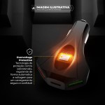 Gshield Carregador Veicular Turbo Tank 18W com 2 portas USB A + 1 Tipo C, Carregamento Rápido e Função Martelo de Segurança, Preto - Imagem 3