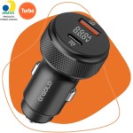 Carregador Veicular Turbo 60W Para Automóvel Carregador de Carro Duas Entradas com Carregamento Super Rápido + Cabo USB-C Premium Compatível Com Dispositivos IOS e Android - Imagem 5