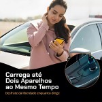 Carregador Veicular Turbo 60W Para Automóvel Carregador de Carro Duas Entradas com Carregamento Super Rápido + Cabo USB-C Premium Compatível Com Dispositivos IOS e Android - Imagem 8