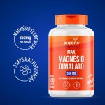 Max Magnésio Dimalato, 350mg de magnésio elementar por dose, Bigens 180 cápsulas (Kit 3) - Imagem 3