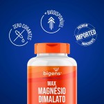 Max Magnésio Dimalato, 350mg de magnésio elementar por dose, Bigens 180 cápsulas (Kit 3) - Imagem 4