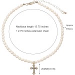 wgoud Colar gargantilha feminina de pérolas naturais de água doce, banhado a ouro 14 K, joias feitas à mão, presente - Imagem 7