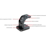 Carregador Sem Fio 5 Em 1 Para iPhone, Para Apple Watch e Para AirPods Estação de Carregamento Rápido Com Relôgio, Despertador e Luz Noturna (Preto) - Imagem 5