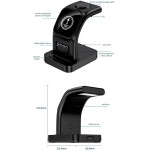 Carregador Sem Fio 5 Em 1 Para iPhone, Para Apple Watch e Para AirPods Estação de Carregamento Rápido Com Relôgio, Despertador e Luz Noturna (Preto) - Imagem 8