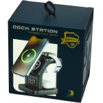 Carregador Sem Fio 5 Em 1 Para iPhone, Para Apple Watch e Para AirPods Estação de Carregamento Rápido Com Relôgio, Despertador e Luz Noturna (Preto) - Imagem 9