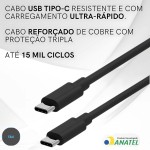 Kit Carregador Turbo 30W + Cabo Tipo C Compatível Iphone Samsung Motorola Resitencia Ultra Protecao Fonte Power Homologado Anatel Original E&A - Imagem 6