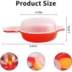 Conjunto de 2 panelas de ovo para micro-ondas, omelete de ovo rápido, sanduicheira de café da manhã, lavável na lava-louças, utensílios de cozinha (vermelho) - Imagem 3