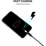 WB Carregador USB-C e USB-A rápido Veicular com duas entradas 48W, Preto - Imagem 5