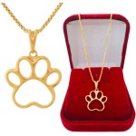 Colar Cordão Corrente Correntinha Gargantilha Feminina Pingente Patinha De Cachorro Gato Pet Banhado a Ouro 18k - Imagem 4