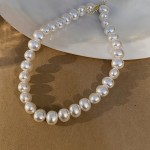 Colar feminino de pérolas, boêmio, barroco, gargantilha de pérola, joia de casamento, presente para mulheres, Large, Pérola, Sem Pedra Preciosa - Imagem 5