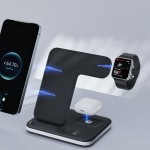Carregador Triplo Indução FCA QW26 – Carregador sem Fio Rápido para Celulares – Base 3 em 1 com LED Touch e Antiderrapante - Imagem 3