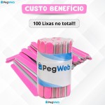 Kit Lixa 100 Unidade 8 cm Rosa Grão 100/180 - Imagem 4