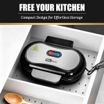 Mini churrasqueira dupla, sanduicheira de café da manhã, hambúrguer, prensa de hambúrguer, churrasqueira Panini, churrasqueira elétrica pequena, ideal para fazer café da manhã, almoço e - Imagem 7