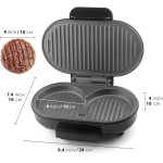 Mini churrasqueira dupla, sanduicheira de café da manhã, hambúrguer, prensa de hambúrguer, churrasqueira Panini, churrasqueira elétrica pequena, ideal para fazer café da manhã, almoço e - Imagem 8