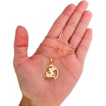 Colar Cordão Corrente Correntinha Gargantilha Feminina e Pingente São Jorge Guerreiro Banhado a Ouro 18k - Imagem 4
