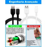 Cabo Micro USB V8 1M e Fonte Carregador de Parede Para Carga Rapida e Transferencia de Dados 5.1A Alta velocidade, Com 2 Saidas USB 25,5W Smart Charger, P/Celular e Dispositivos - Imagem 5