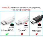 Cabo Micro USB V8 1M e Fonte Carregador de Parede Para Carga Rapida e Transferencia de Dados 5.1A Alta velocidade, Com 2 Saidas USB 25,5W Smart Charger, P/Celular e Dispositivos - Imagem 6