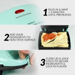 Nostalgia Sanduicheira pessoal MyMini, prensa antiaderente Panini Press, Bolsos para Pizza, Quesadillas, Verde Menta - Imagem 4