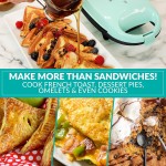 Nostalgia Sanduicheira pessoal MyMini, prensa antiaderente Panini Press, Bolsos para Pizza, Quesadillas, Verde Menta - Imagem 5