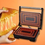 Sanduicheira Grill Elétrico Multifuncional, 750W, Antiaderente, Termostato, 110V/220V, 27x22x9cm - Imagem 4
