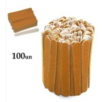 Genérico Kit 100 Mini Lixas Descartáveis Manicure Pedicure 8cm Marrom - Imagem 3