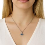 Gargantilha Feminino Pingente Olho Grego Corrente Aço Inox - Imagem 2