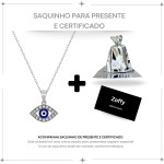 Gargantilha Feminino Pingente Olho Grego Corrente Aço Inox - Imagem 3