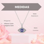Gargantilha Feminino Pingente Olho Grego Corrente Aço Inox - Imagem 6
