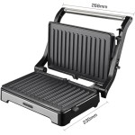 Sanduicheira e Mini Grill HQ 180º 1000W Antiaderente Inox HQ-SG002 220V - Imagem 3