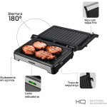 Sanduicheira e Mini Grill HQ 180º 1000W Antiaderente Inox HQ-SG002 220V - Imagem 4