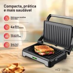 Sanduicheira e Mini Grill HQ 180º 1000W Antiaderente Inox HQ-SG002 220V - Imagem 5