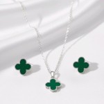 Conjunto Gargantilha Colar e Brinco Trevo de Sorte Banhado a Ouro 18K – Elegância e Sofisticação para Mulheres de Estilo - Imagem 6