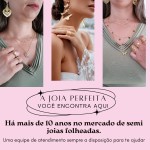 Conjunto Gargantilha Colar e Brinco Trevo de Sorte Banhado a Ouro 18K – Elegância e Sofisticação para Mulheres de Estilo - Imagem 9