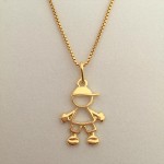 Colar Cordão Corrente Correntinha Gargantilha Feminina e Pingente Filho Menino Banhado a Ouro 18k - Imagem 5