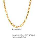 Rockyu Colar feminino, aço inoxidável, corrente retangular, grossa, gargantilha, cor dourada e prata, design simples, 40 - 45 cm, ajustável, unissex, acessório de presente - Imagem 4