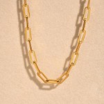 Rockyu Colar feminino, aço inoxidável, corrente retangular, grossa, gargantilha, cor dourada e prata, design simples, 40 - 45 cm, ajustável, unissex, acessório de presente - Imagem 9