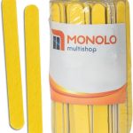 100 Lixas Unha Mini Descartáveis Manicure Pedicure 8 Cm Salão Profissional Beleza Cutícula Unha Podóloga Brinde Mimo Outubro Rosa Eventos Marca Monolo Multishop (Canário, unidade, 100, Grão 100/180)