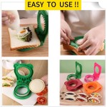 Sanduicheira inquebrável, sanduicheira com bolso em forma de círculo de 9,8 cm, cortador de sanduíche para crianças, café da manhã e lancheiras (verde) - Imagem 3