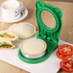 Sanduicheira inquebrável, sanduicheira com bolso em forma de círculo de 9,8 cm, cortador de sanduíche para crianças, café da manhã e lancheiras (verde) - Imagem 4