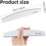 Lixas de unha (10 peças) Grão 100/180, placa de esmeril dupla face para unhas de acrílico e gel, lixas reutilizáveis para manicure em casa e salão de beleza (meia lua) - Imagem 3
