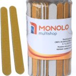 100 Lixas Unha Mini Descartáveis Manicure Pedicure 8 Cm Salão Profissional Beleza Cutícula Unha Podóloga Brinde Mimo Outubro Rosa Eventos Marca Monolo Multishop (Parda, unidade, 100, Grão 100/180)