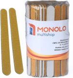 100 Lixas Unha Mini Descartáveis Manicure Pedicure 8 Cm Salão Profissional Beleza Cutícula Unha Podóloga Brinde Mimo Outubro Rosa Eventos Marca Monolo Multishop (Parda, unidade, 100, Grão 100/180)