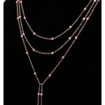 Colar com pingente de borla de corrente longa com gargantilha de camada MOLOCH para mulheres, meninas, feito à mão, estação de contas, colar com pingente corrente joia colar Prata - Imagem 3