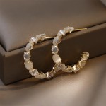 Brinco Argola Feminino com Pedra Opala Natural e Zircônias "Classic Fine" – Banhado a Ouro 18k – Acessório Elegante – Joia Clássica e Sofisticada – Acompanha Bolsa de Veludo - Imagem 8