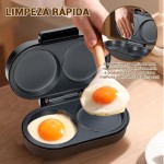 Preto, 27.5*15 cm, Multi Cook , Omeleteira Eletrica, Omeleteira, Omeleteira Eletrica 110V, Pode Fazer Hambúrgueres, Omeleteiras Duplas com 2 Ranhuras Redondas - Imagem 5