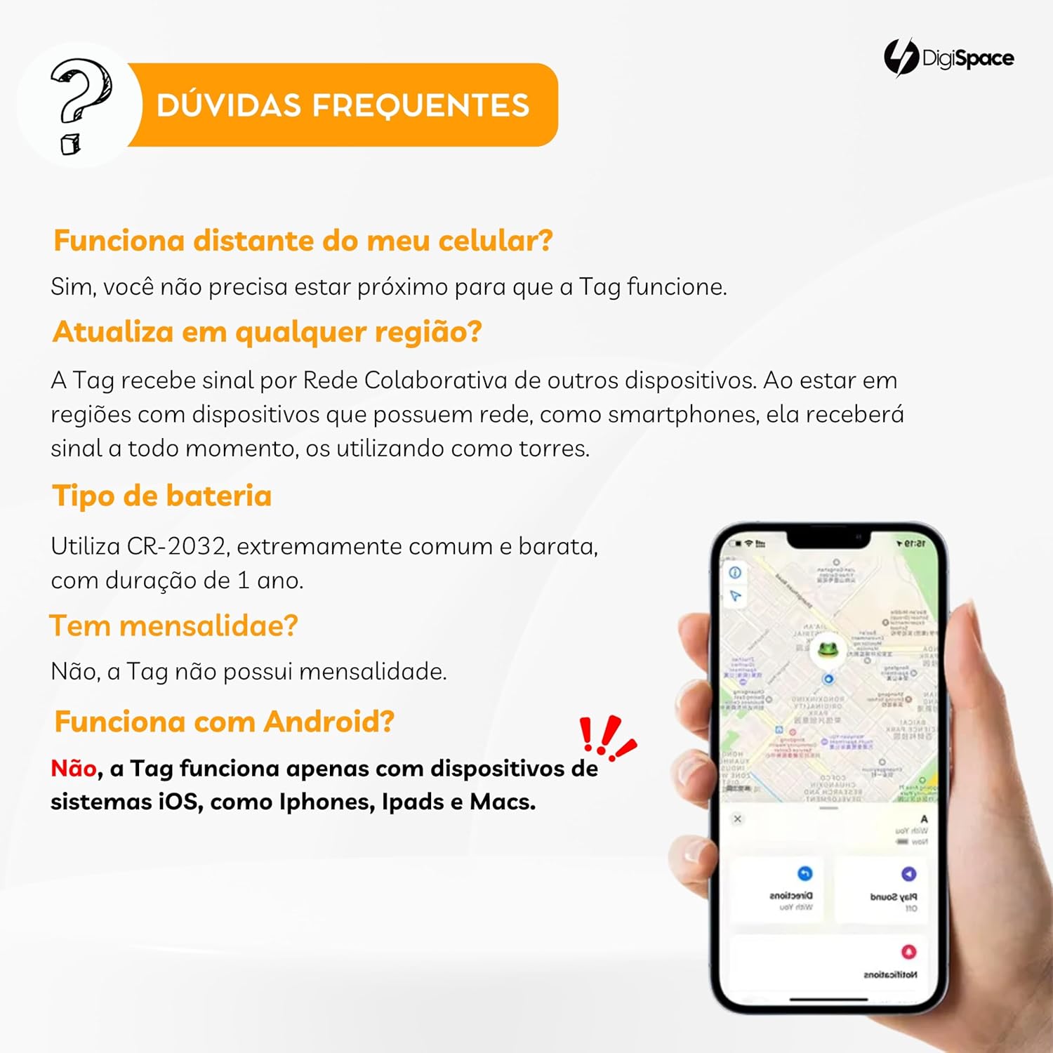 Tag Rastreador GPS Compatível com Iphone iOS (App Buscar) com Alarme Localizador Sonoro Air Bateria Duradoura, Localiza Chaves, Malas, Crianças, Pets - Imagem 7