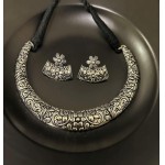 Colar gargantilha indiana afegã hasli prata oxidada tribal boho declaração kutchi joias femininas - Imagem 6