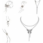 Gargantilha feminina de estrela chique vintage colar de borboleta doce Y2K borla colar feminino (superfície lisa) - Imagem 3